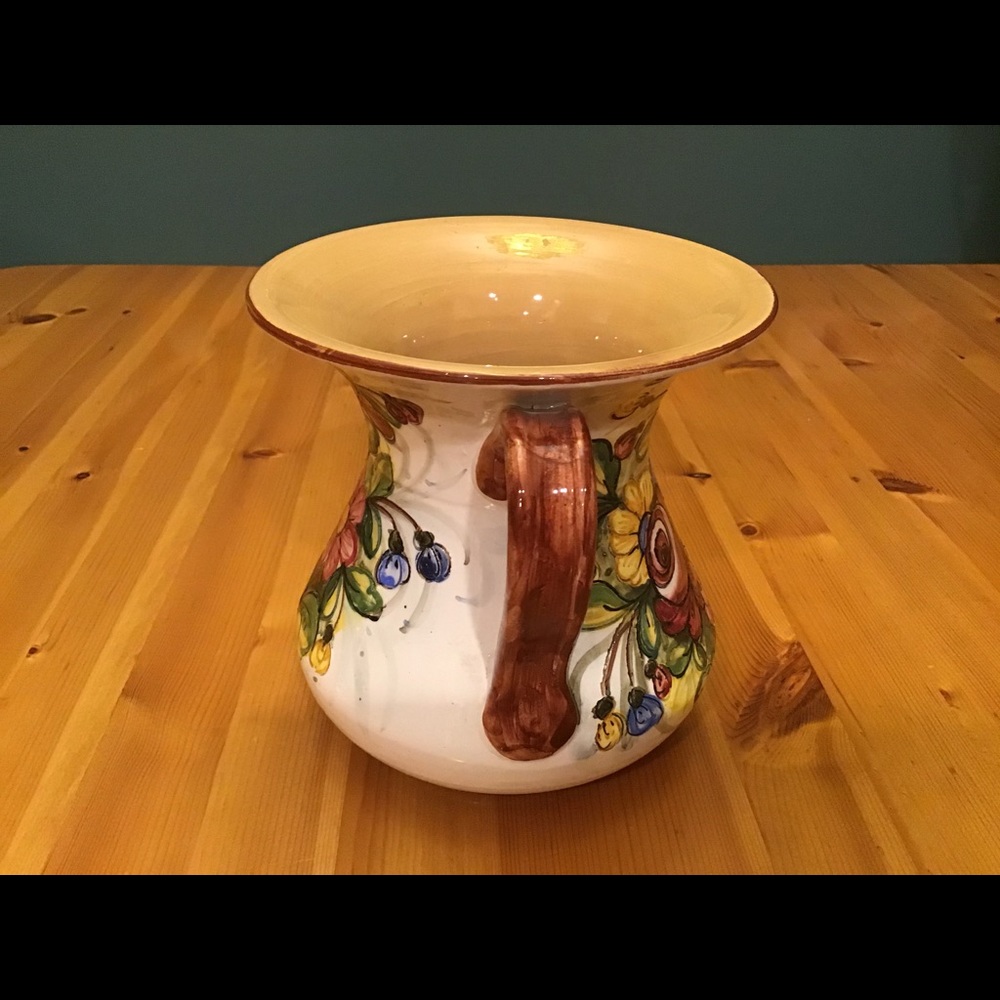 VINTAGE ITALIAN CASTELLI HAND PAINTED URN/VASE SGRAFITTO MAJOLICA - Picture 6 of 10